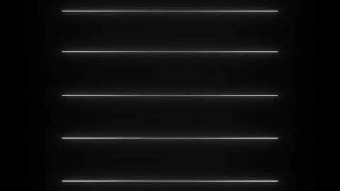 Neon white horizontal lines on black background loop, futuristic abstract effect Stock Footage 336462685