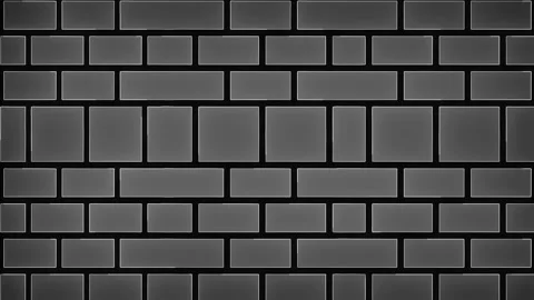 Neon white lines with brick wall dark background Stock Footage 299569019