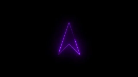 Neon wind direction icon glowing black background animation Video stock 289734270
