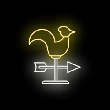 Neon wind vane showing weather direction concept Stock-Illustration