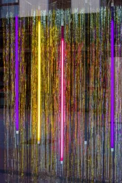 Neon Window Retro Stock Photos