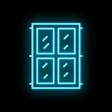 Neon window shining in the dark background Stock Illustration