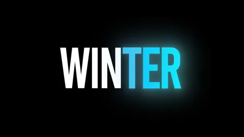 Neon Winter text animation on black background Stock Footage 337273109