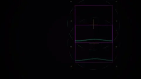 Neon Wireframe Digital Square Interface. Stock Footage 340039432