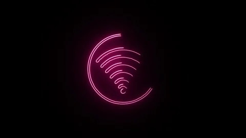 Neon Wireless technology concept. Wifi wireless internet network symbol ico.. Stock Footage 306030532