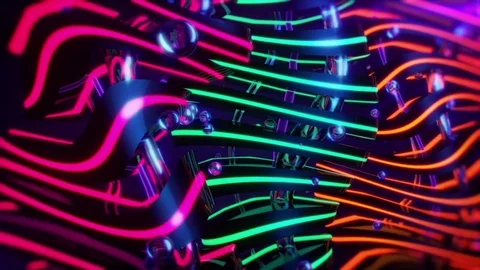 Neon Wobble - Professional VJ Background Loop Video stock 80296353