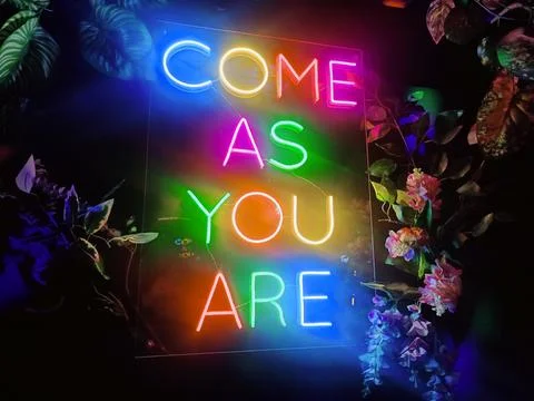 Neon words Stock-Fotos