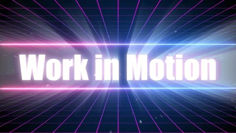 Neon work in motion graphic with grid background Stock Footage 337611194
