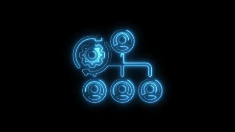 Neon workflow automation concept digital transformation team collaboration .. Stock Footage 312316050