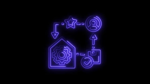 Neon workflow automation process digital transformation concept Stock Footage 308461173