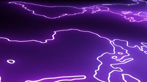 Neon World Map Zoom Out Stock Footage 305394209