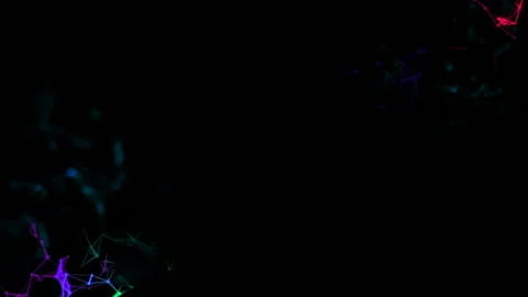 Neon worms. Place for text.Blue plexus and lightning abstract technology and Stock Footage 95295811