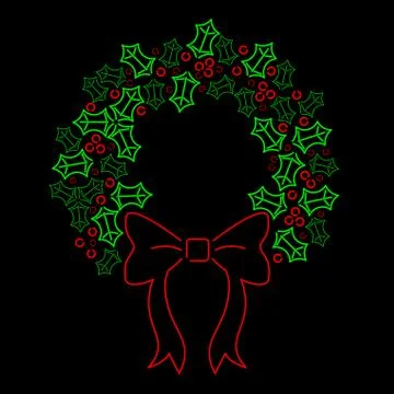 Neon wreath Stock Illustration