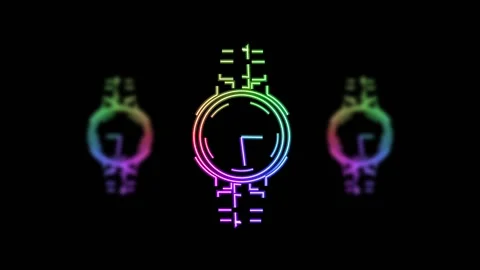 Neon Wrist Watch Stock Footage 221957562