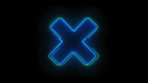 Neon X Glitched shape design motion graphic. Stock Footage 154540787