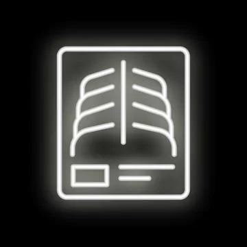 Neon x ray image glowing on a black background Stock Illustration