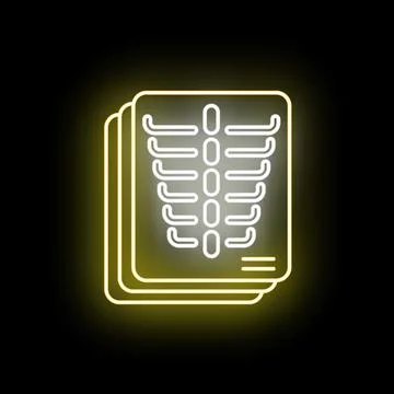 Neon x ray scan showing human chest bones 스톡 일러스트