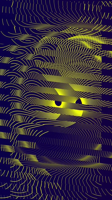 Neon Yellow Abstract Technology Line Futuristic Graphic Design 4K Vertical Stock-Footage 310352176