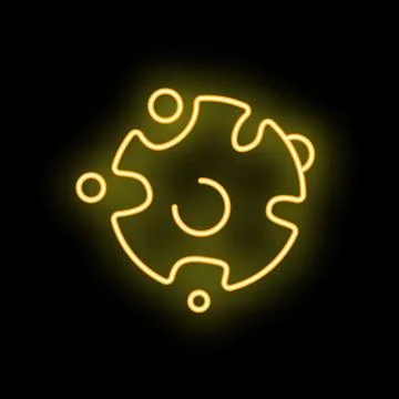 Neon yellow asteroid orbiting in space with glowing craters Stock Illustration