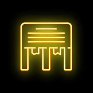 Neon yellow bookmarking important information icon showing data retrieval c.. Stock Illustration