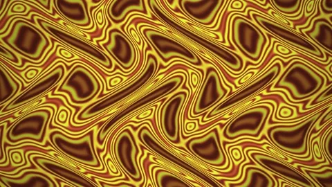Neon Yellow Brown Warped Pattern Seamless Loop 動画素材 340546899