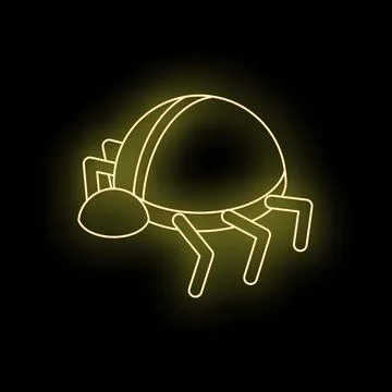 Neon yellow bug crawling in the dark 스톡 일러스트