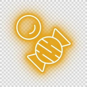 Neon yellow candy icon Stock Illustration