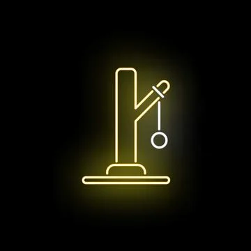 Neon yellow cat scratching post toy design Stock Illustration