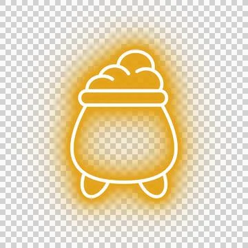 Neon yellow cauldron icon Stock Illustration