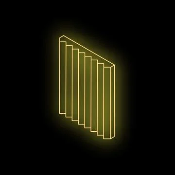 Neon yellow chart showing decreasing values on black background Stock Illustration