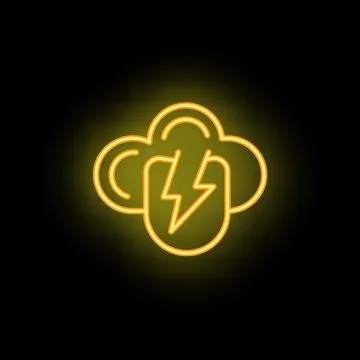 Neon yellow cloud computing power energy icon background Stock Illustration