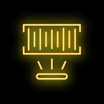 Neon yellow container cargo being scanned by security system Stock-Illustration