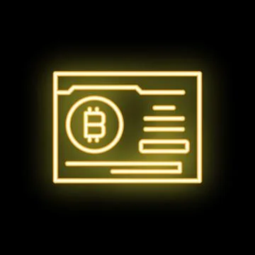 Neon yellow cryptocurrency website interface displaying bitcoin symbol 스톡 일러스트