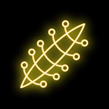 Neon yellow dna structure glowing on black background Stock Illustration