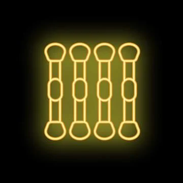 Neon yellow dna structure glowing on black background Illustrazione stock