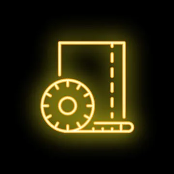 Neon yellow document with cogwheel representing software development process Illustrazione stock