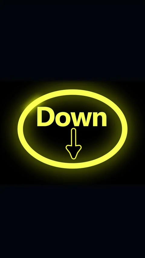 Neon yellow down arrow animation hud interface motion graphics vertical vid.. Stock Footage 344285854