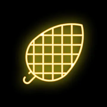 Neon yellow empty barbecue grill glowing on black background Ilustração Stock