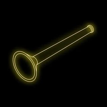 Neon yellow engine valve glowing on black background Stock Illustration