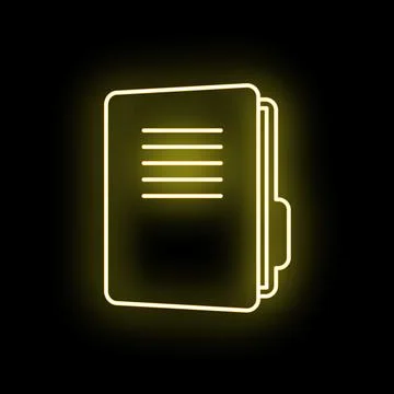 Neon yellow folder icon illustrating data organization Illustrazione stock