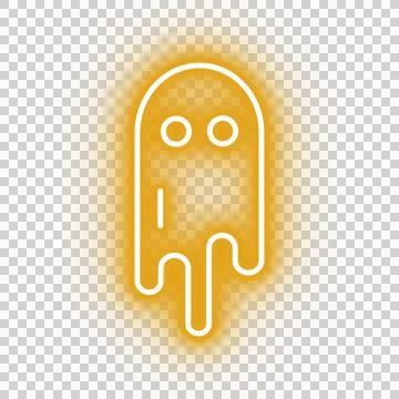 Neon yellow ghost icon Stock Illustration