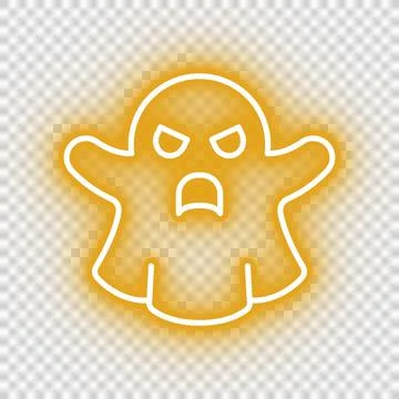 Neon yellow ghost icon Stock Illustration
