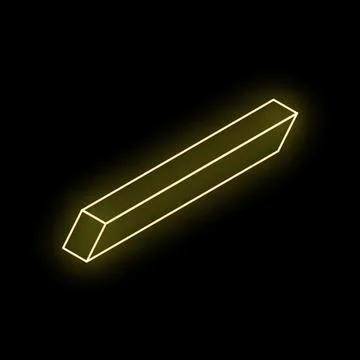 Neon yellow glowing rectangular shape on black background Stockillustratie