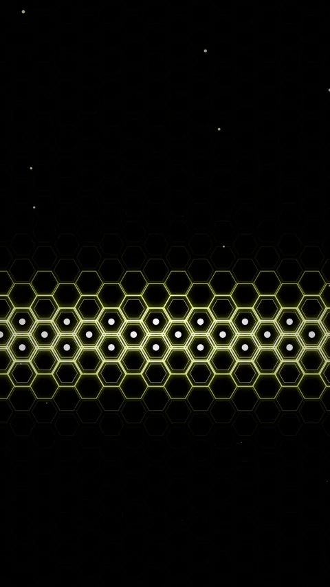 Neon Yellow Hexagon Grid Pattern Motion Background Stock Footage 346207200