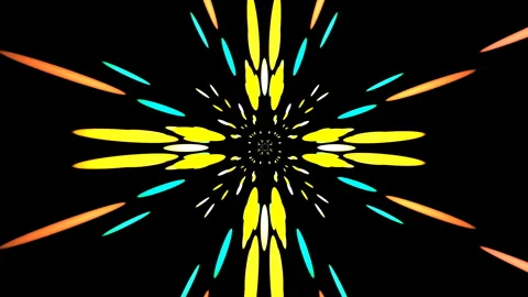 Neon yellow with kaleidoscope-4kLoop. Stock Footage 330459916