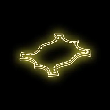 Neon yellow leather skin patch showing stitches on black background Stock Illustration