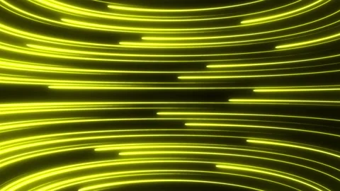 Neon yellow light lines move from right to left in a semicircle on a dark Stock Footage 271503826