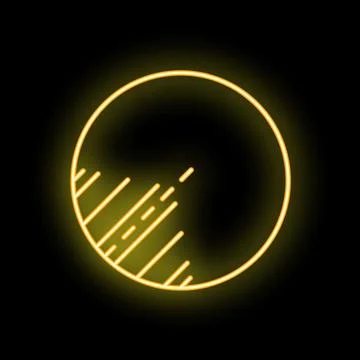 Neon yellow loading circle icon glowing on black background Ilustración de archivo
