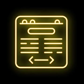 Neon yellow online electronic digital signature contract document icon grap.. Stock Illustration
