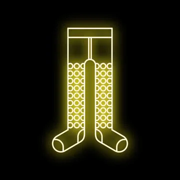 Neon yellow patterned tights glowing fashion accessory Stock Illustration